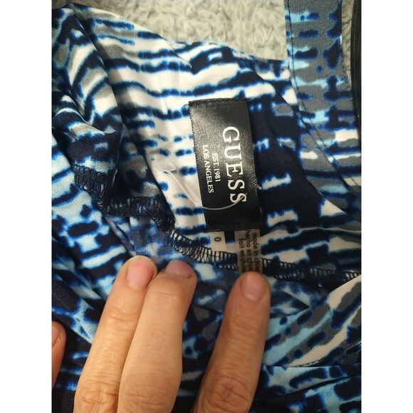 Guess Vneck Open Back Dress Size 0 Blue Classy Boho Beachy Feminine - Picture 7 of 8